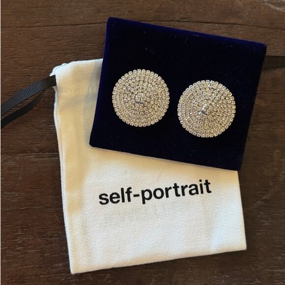 Self-Portrait Large Round Crystal Earrings - Picture 5 of 8